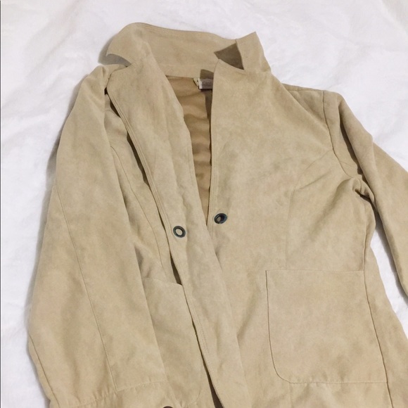 Great Clean Creamy Suede Lightweight Blazer Jacket - Picture 1 of 8